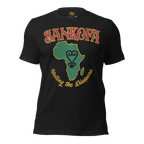 Sankofa men’s/unisex graphic t‑shirt in Athletic Heather – front view by BLACKLUSTRE