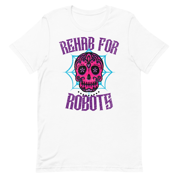 Rehab for Robots Dia de los Muertos Unisex/Men's T-shirt (Hendrix's Colors)