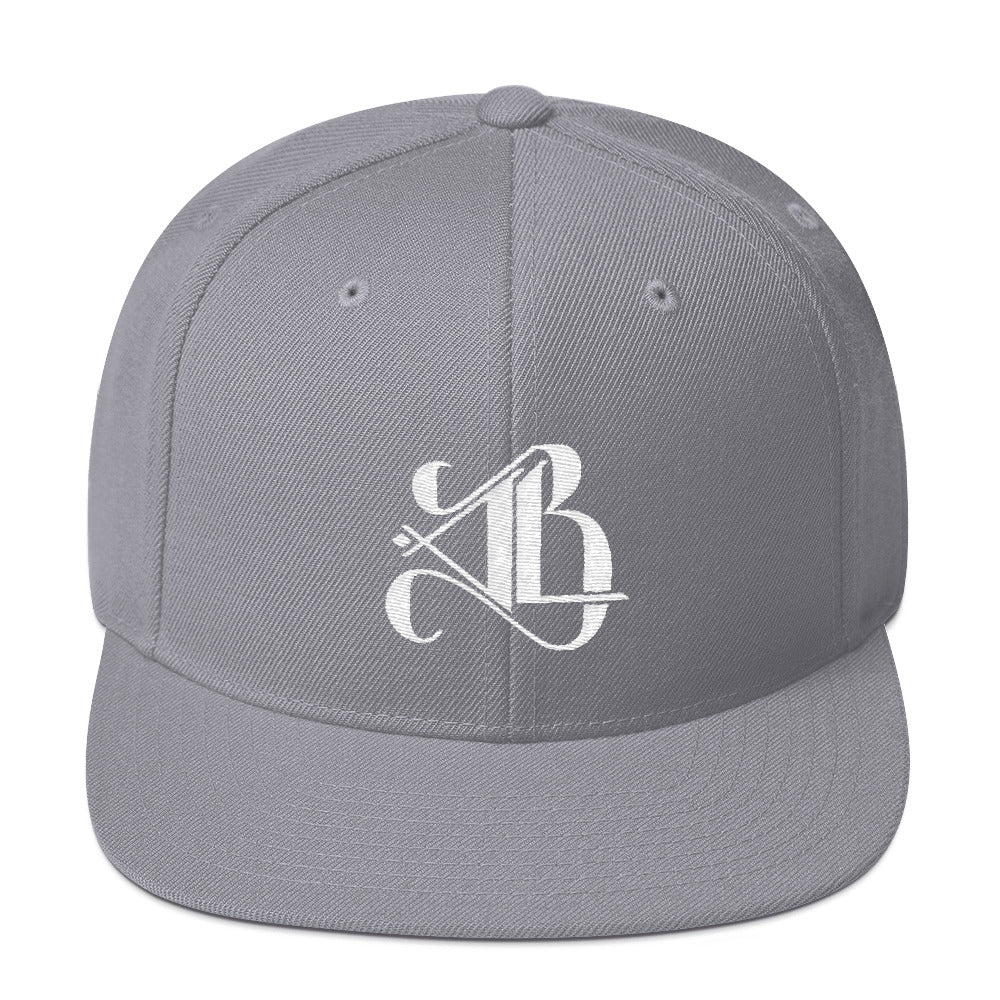 Logo Snapback Hat - White Embroidery