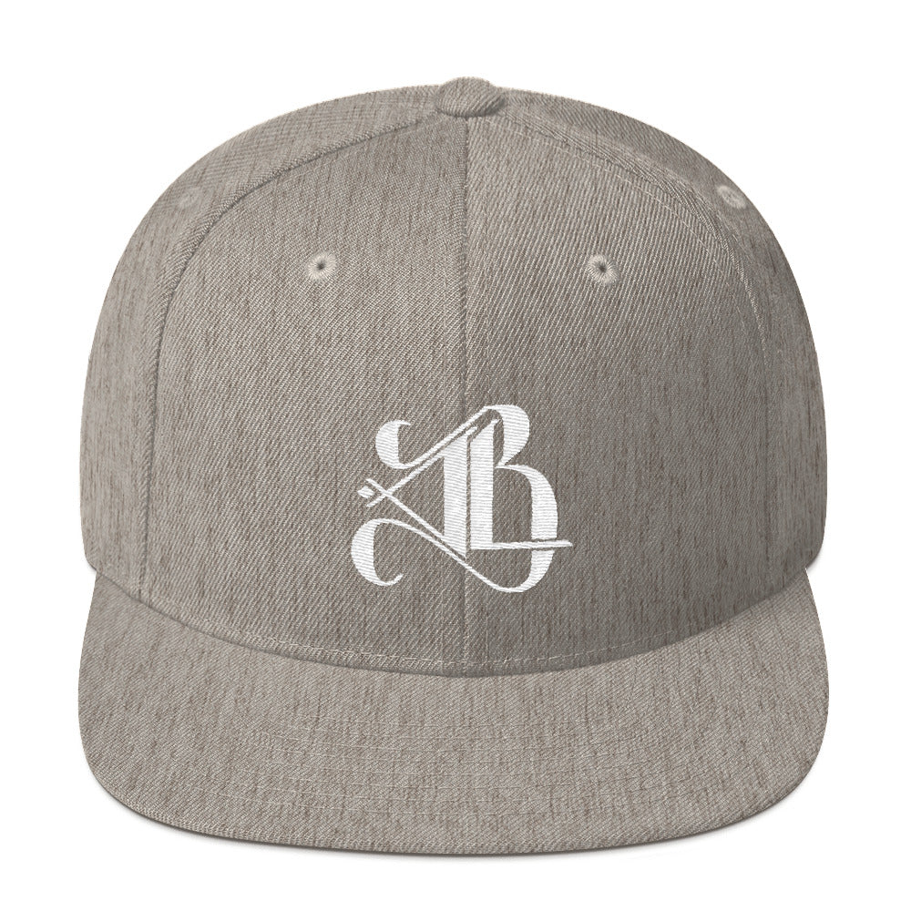 Logo Snapback Hat - White Embroidery
