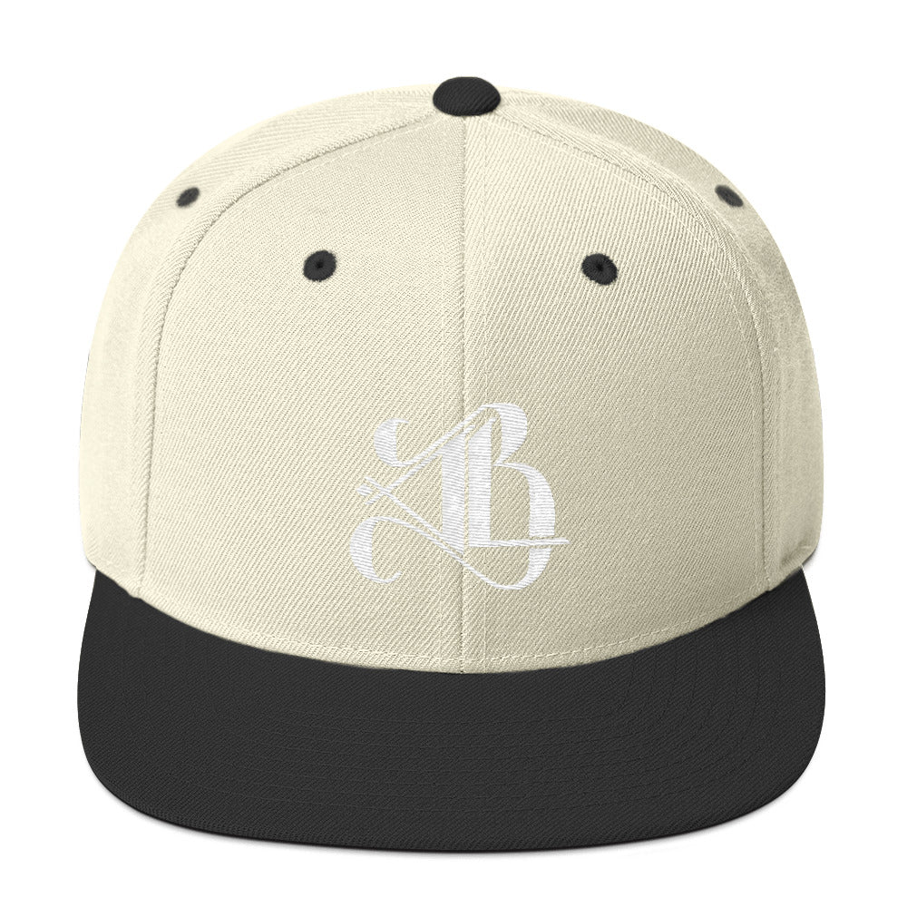 Logo Snapback Hat - White Embroidery