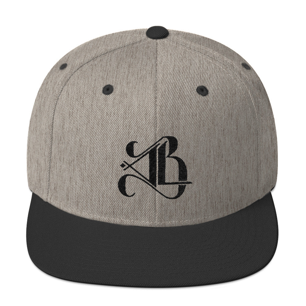 Logo Snapback Hat - Black Embroidery